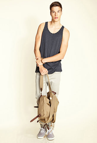 Dotted Cotton-Blend Tank