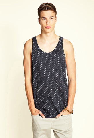 Dotted Cotton-Blend Tank