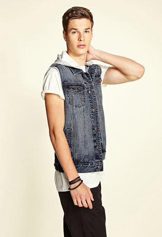 Hooded Denim Vest